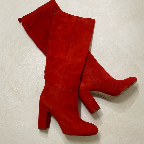 sam edelman red suede boots